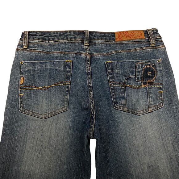 Pepe London 73 Patchwork Flared Jeans Women Size 30 x 31 Blue Denim Vintage Y2K - Picture 9 of 13